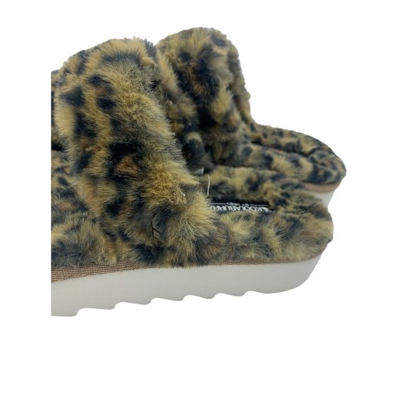 Koolaburra By Ugg Fuzzy Leopard Slippers Womens Size 8 Comfort Slide Cheetah - Picture 8 of 11